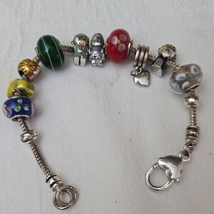 Colorful Beaded Charm Bracelet